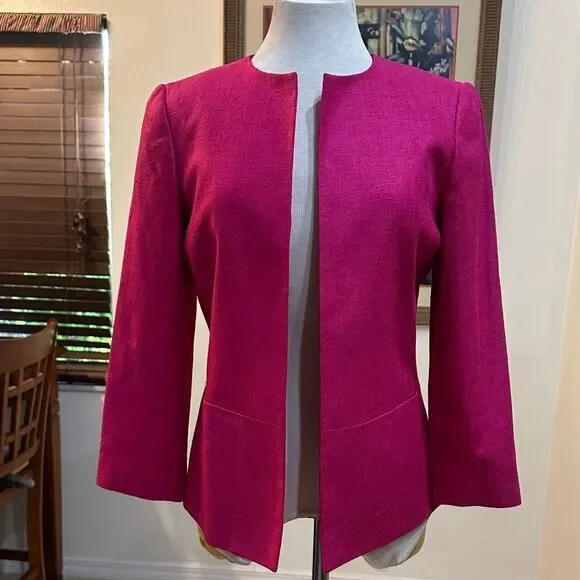 Dana Buchman Raspberry Women's 100% Silk Jacket Size 4 - Picture 5 of 11